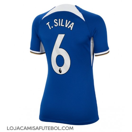 Camisa de Futebol Chelsea Thiago Silva #6 Equipamento Principal Mulheres 2023-24 Manga Curta